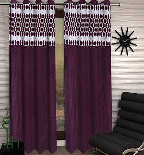 KUBER INDUSTRIES 214 cm (7 ft) Window & Door Polyester Curtain (Pack Of 2)