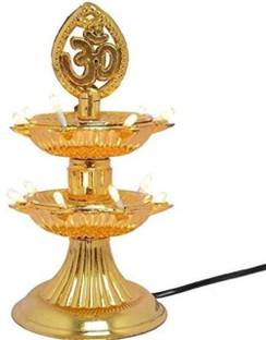 Padylark 2 Layer Electric Diya Deepak Light Lamp LED Lights for Puja Home Temple Decor Diwali Festival Pack of 2 Table Lamp