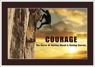 Courage Inspirational Motivational Quote Paper Poster Paper Print