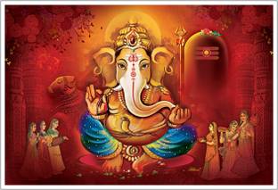 Lord Ganesha Religious God Paper Poster Paper Print