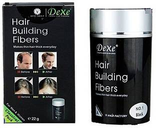 DeXe Hair Thickening And Building Hair Fiber Black Color (22 g) Pack Of 1