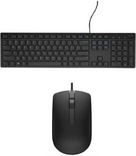 DELL keyboard and mouse with usb wire Wired USB Standard Desktop Keyboard Compatible with Desktop, Laptop, Mac Easy to Use,Plug and Play,Quick, Comfy Durable body