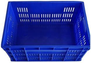 SAMPADA Plastic Sampada Synthetics Material Handling Storage Container Plastic Crate (650 x 450 x 315 mm, SSP, BLUE) Storage Basket