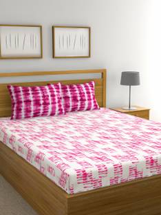 Raymond Home 144 TC Cotton Double Abstract Flat Bedsheet