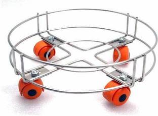 Value Adds VA Inter national Heavy Stainless Steel Gas Cylinder Trolley With Wheel | Gas Trolly | Lpg Cylinder Stand | Gas Trolly Wheel |Cylinder Trolley with Wheels | Cylinder Wheel Stand Gas Cylinder Trolley