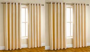 SUHANA FAB 213 cm (7 ft) Polyester Semi Transparent Door Curtain (Pack Of 4)