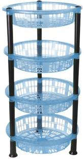 FABLE Fruits/Vegetables Kitchen Rack Plastic 4 Tyre Multipurpose Basket Stand Rack for Fruit and Vegetable