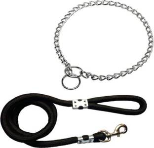 ADIOS GOOD QUALITY 24 INCH CHOKE CHAIN WITH COMFORTABLE DOG LEAD Dog Collar & Leash