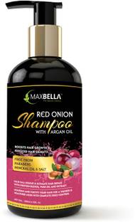 MaxBella Red Onion Hair Boosters Controls Hair Loss & Promotes Healthy Hair, Free from Paraben & Mineral Oil, for Men and Women Growth Hair Shampoo