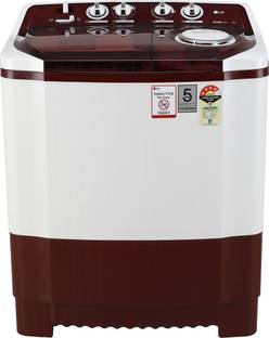 LG 7 kg 4 Star Rating Semi Automatic Top Load Washing Machine Maroon, White