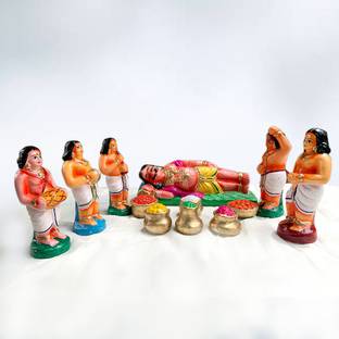 Puja N Pujari Kumbakarnan Navaratri Golu Dolls Set Decorative Showpiece  -  25 cm