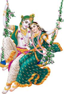 RANGOLI 55 cm Jhule Wale Radhe Krishna 381 Self Adhesive Sticker