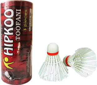Hipkoo Toofani Quality Feather Shuttles (3 pc) Feather Shuttle  - White
