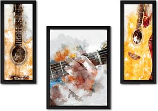 ArtX Abstract Music Guitar Love Wall Paintings For Home Decoratives Ink 13.5 inch x 10.5 inch Painting