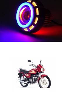 PRTEK LED Headlight Lens Projector (Red And Blue) bike 0039 Headlight Motorbike LED for Hero (12 V, 35 W)