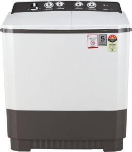LG 9 kg with Roller Jet Pulsator Semi Automatic Top Load Grey, White
