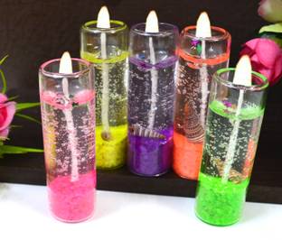 ME&YOU Glass Bottle Jelly Wax Candle for Diwali Decoration Candle