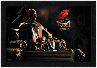 Art Amori King Shivaji Maharaj Painting with Synthetic Frame Digital Reprint 14 inch x 20 inch Painting