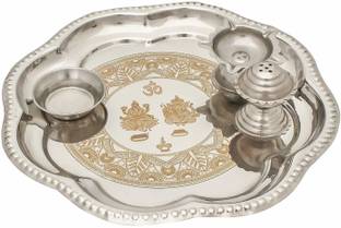 Flipkart SmartBuy Designer Pooja Thali For Diwali Poojan/ Pooja Room/Rakhi Gifting Steel
