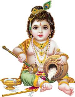 god & god's 54 cm Makhan Chor Modern Art 177 Self Adhesive Sticker