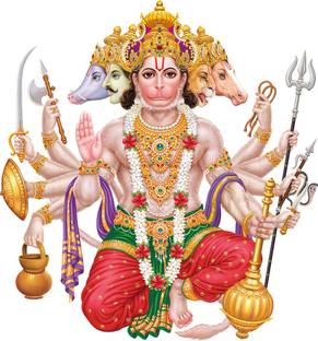 god & god's 44 cm Panchmukhi Modern Art 176 Self Adhesive Sticker