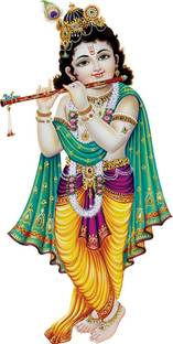 god & god's 38 cm Bansuri Wale Baal Krishna Modern Art 130 Self Adhesive Sticker