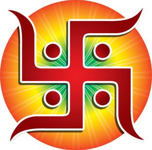 god & god's 41 cm Swastik Modern Art 175 Self Adhesive Sticker
