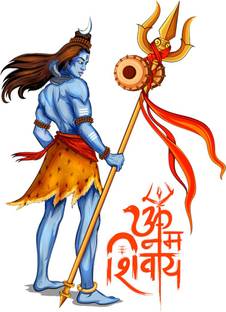 god & god's 58 cm RANGOLI Lord SHIVA Self Adhesive Sticker