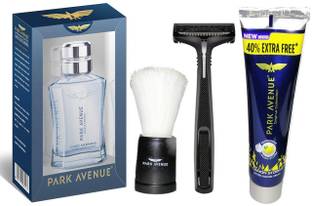 PARK AVENUE Shaving Kit With Good Morning After Shave Lotion 50ml + Lemon Storm Shaving Cream 84g + Shaving Brush + Razor