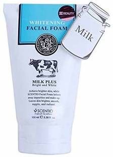 SCENTIO Milk Plus Whitening Q10 Facial Foam Cleanser (100ML) Face Wash