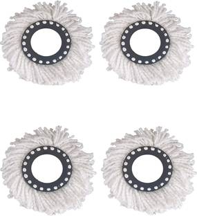 WHITEIBIS 4pcs-Magic Spin Mop Replacement Head Refill for 360 degree Rotation cleaning Wipe Mop Refill