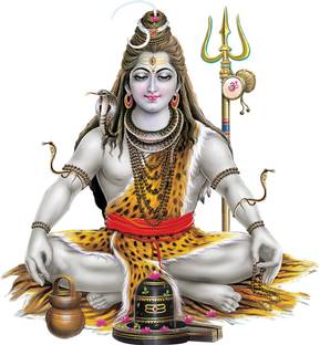 god & god's 67 cm Shiv Bhole Modern Art 194 Self Adhesive Sticker