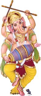 god & god's 62 cm Modern Art Dandya Dance Ganesha Self Adhesive Sticker
