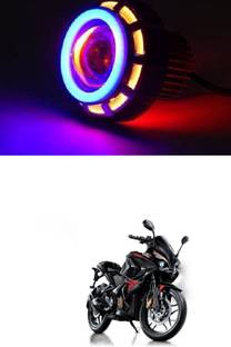 PRTEK LED Headlight Lens Projector (Red And Blue) bike 0020 Headlight Motorbike LED for Bajaj (12 V, 35 W)