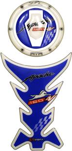 S.R Grafix Apache 160 V4 Blue Bike Tank Pad