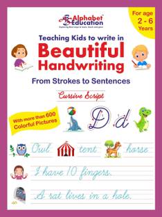 Cursive writing - Teaching kids to write in Beautiful Handwriting - From strokes to sentences - For age 2-6 years - ABC learning through pictures with words and sentences writing