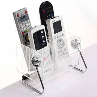 JAHAAN 6 Compartments Acrylic Clear Acrylic Home Desk TV Air-Conditioner Remote Control Storage Holder Organizer Stand - Remote Holder