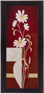 eCraftIndia Botanical Floral Satin Matt Texture UV Ink 14 inch x 6 inch Painting