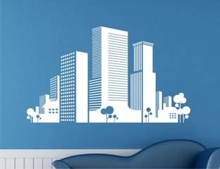 INDIA WALL STICKER 100 cm Urban City Building Wall Decal and Sticker Removable Sticker