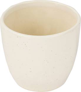 Bright Shop Ceramic Flower Pot Handmade Planter With Plate White Plant Container For Table Top Decor Garden Decor Ceramic Vase