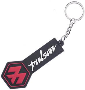 BAJAJ Letter & Logo Rubber Keychain Front & Back Side Design Key Chain