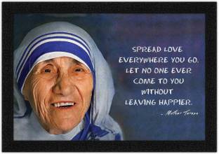 Art Amori Mother Teresa Thought Painting With Synthetic Frame Digital Reprint 14 inch x 20 inch Painting