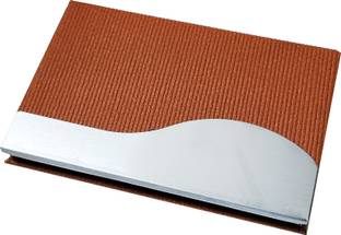 Flipkart SmartBuy 10 Slot Metal Leatherite Business Card/Visiting Card/Credit Card Holder Wallet with Magnetic Closure (Brown&Silver) 10 Card Holder