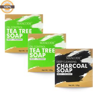 MANCODE TEA TREE OIL CONTROL SOAP, 125gm (3)