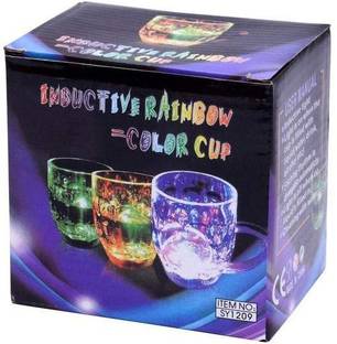 The Toy Town Rainbow Magic Color Cup with LED Light Party,1 Unit, Capacity 250 ml Glass Frosty Freezer Beer Mug
