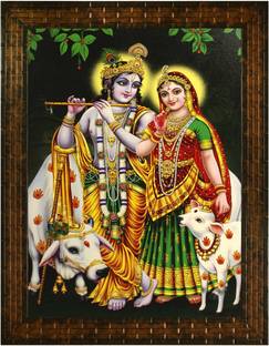 Indianara RADHA KRISHNA PAINTING (2191) Digital Reprint 13 inch x 10 inch Painting