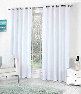 Styletex 270 cm (9 ft) Polyester Semi Transparent Long Door Curtain (Pack Of 2)