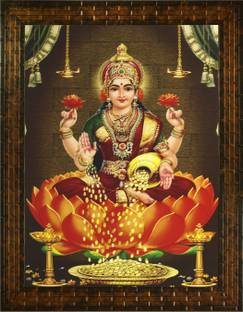 Indianara GODDESS LAXMI (2218) WITHOUT GLASS Digital Reprint 10.2 inch x 13 inch Painting