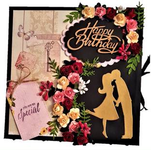 lavy's creations Handmade Scrapbook - HAPPY BIRTHDAY - LOVE SCRAPBOOK Album