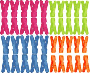 Somapa 40 Pcs Mix Color Plastic Cloth Hanging Clips Plastic Cloth Clips